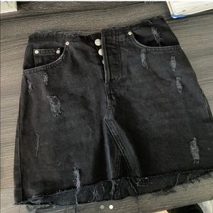 Black jean skirt
